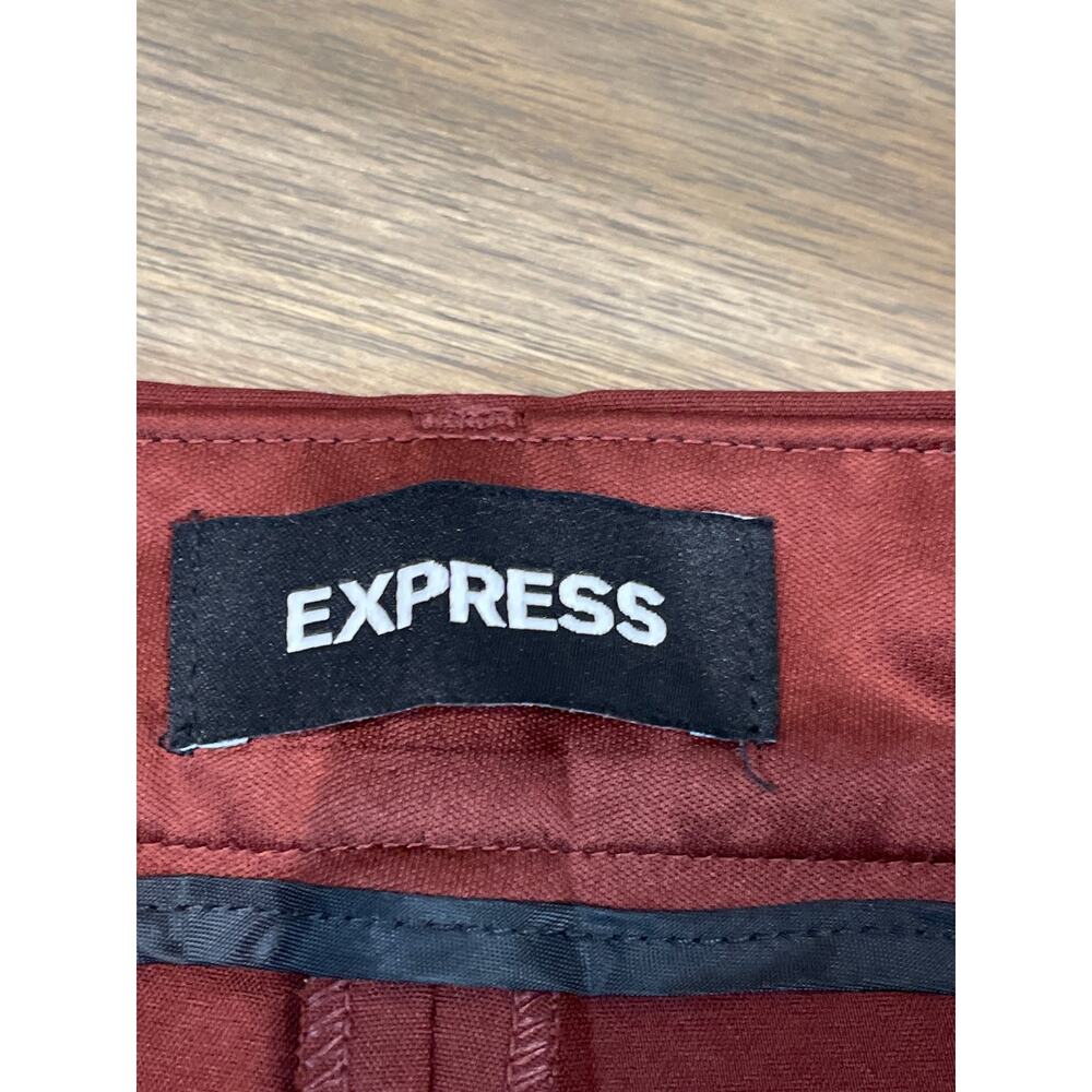 Express Womens Burgundy High Rise Trouser Pants 10 Long New With Tag - Picture 10 of 13